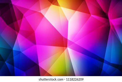 Dark Multicolor vector low poly cover. Elegant bright polygonal illustration with gradient. Brand new design for your business.