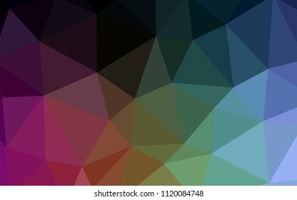 Dark Multicolor vector low poly texture. Elegant bright polygonal illustration with gradient. New template for your brand book.
