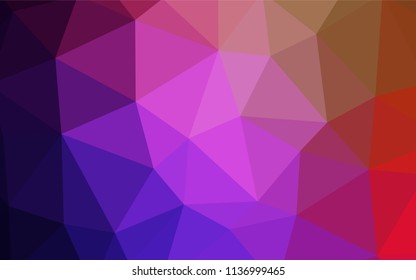 Dark Multicolor vector low poly cover. Polygonal abstract illustration with gradient. Polygonal design for your web site.