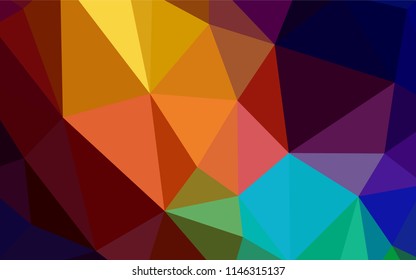 Dark Multicolor vector low poly cover. Creative illustration in halftone style with triangles. Brand new style for your business design.