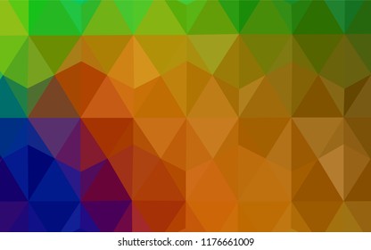 Dark Multicolor vector low poly cover. Creative illustration in halftone style with triangles. Brand new style for your business design.