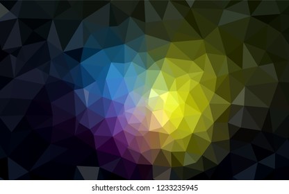 Dark Multicolor vector low poly layout. Elegant bright polygonal illustration with gradient. Textured pattern for your backgrounds.
