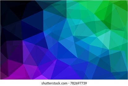 Dark Multicolor vector Low poly crystal background. Polygon design pattern. Low poly illustration, low polygon background.