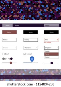 Dark Multicolor vector Material Design Kit with dots. Simple Material Design Kit with colorful dots in header. This sample is for your website.