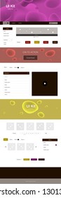 Dark Multicolor vector Material Design Kit with liquid shapes. Colorful abstract illustration with gradient lines. This template you can use for landing pages.