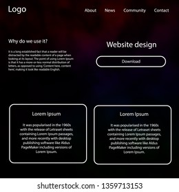 Dark Multicolor vector Material Design Kit with stars. Decorative ui kit design in abstract style with colorful sky. Modern template for your landing page.