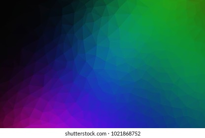 Dark Multicolor vector modern geometrical abstract background. Texture, new background. Geometric background in Origami style with gradient. 