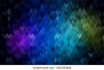 Dark Multicolor vector modern geometrical background. Abstract template. Geometric pattern in square style with gradient.
