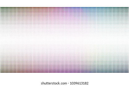 Dark Multicolor vector modern geometrical circle abstract background. Dotted texture template. Geometric pattern in halftone style with gradient. 