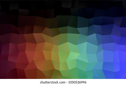 Dark Multicolor vector modern geometrical background. Abstract template. Geometric pattern in square style with gradient.