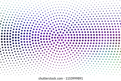 Dark Multicolor vector modern geometrical circle abstract background. Dotted texture template. Geometric pattern in halftone style with gradient. 