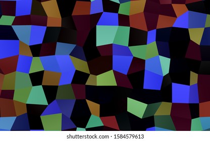 Dark Multicolor vector modern geometrical background. Abstract template. Geometric pattern in square style with gradient.