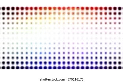 Dark Multicolor vector modern geometrical circle abstract background. Dotted texture, seamless template. Geometric pattern in halftone style with gradient. 
