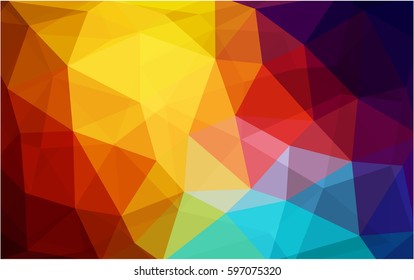 Dark Multicolor vector modern geometrical abstract background. Texture, new background. Geometric background in Origami style with gradient. 
