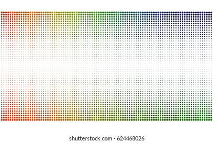 Dark Multicolor vector modern geometrical circle abstract background. Dotted texture template. Geometric pattern in halftone style with gradient. 