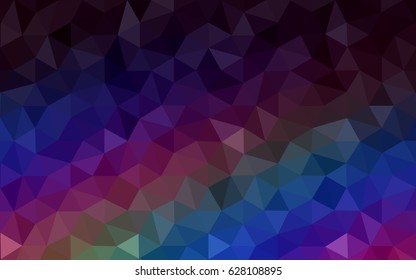 Dark Multicolor vector modern geometrical abstract background. Texture, new background. Geometric background in Origami style with gradient. 