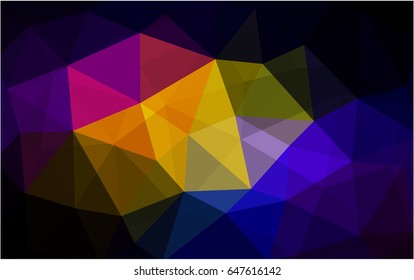 Dark Multicolor vector modern geometrical abstract background. Texture, new background. Geometric background in Origami style with gradient. 