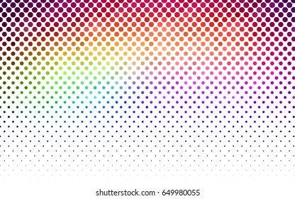 Dark Multicolor vector modern geometrical circle abstract background. Dotted texture template. Geometric pattern in halftone style with gradient. 