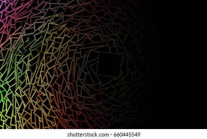 Dark multicolor vector modern geometrical background. Abstract template. Geometric pattern in square style with gradient.