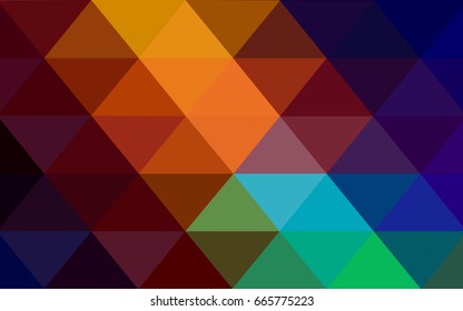 Dark Multicolor vector modern geometrical abstract background. Texture, new background. Geometric background in Origami style with gradient. 