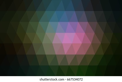 Dark Multicolor vector modern geometrical abstract background. Texture, new background. Geometric background in Origami style with gradient. 