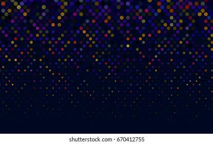 Dark Multicolor vector modern geometrical circle abstract background. Dotted texture template. Geometric pattern in halftone style with gradient. 