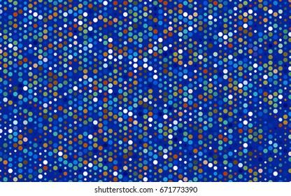 Dark Multicolor vector modern geometrical circle abstract background. Dotted texture template. Geometric pattern in halftone style with gradient. 