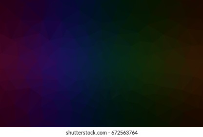 Dark Multicolor vector modern geometrical abstract background. Texture, new background. Geometric background in Origami style with gradient. 