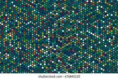 Dark Multicolor vector modern geometrical circle abstract background. Dotted texture template. Geometric pattern in halftone style with gradient. 