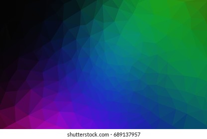 Dark Multicolor vector modern geometrical abstract background. Texture, new background. Geometric background in Origami style with gradient. 