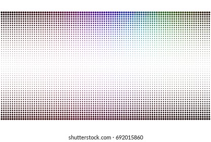 Dark Multicolor vector modern geometrical circle abstract background. Dotted texture template. Geometric pattern in halftone style with gradient. 