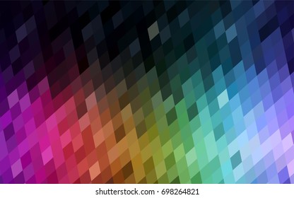 Dark Multicolor vector modern geometrical background. Abstract template. Geometric pattern in square style with gradient.
