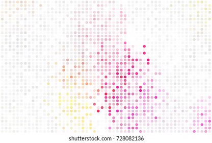 Dark Multicolor vector modern geometrical circle abstract background. Dotted texture template. Geometric pattern in halftone style with gradient. 