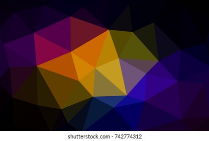 Dark Multicolor vector modern geometrical abstract background. Texture, new background. Geometric background in Origami style with gradient. 