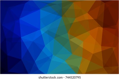 Dark Multicolor vector modern geometrical abstract background. Texture, new background. Geometric background in Origami style with gradient. 