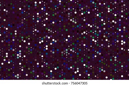 Dark Multicolor vector modern geometrical circle abstract background. Dotted texture template. Geometric pattern in halftone style with gradient. 