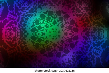 Dark Multicolor vector natural abstract background. Blurred decorative design in Indian style with lines drown by child. Hand painted design for web, leaflet, textile.