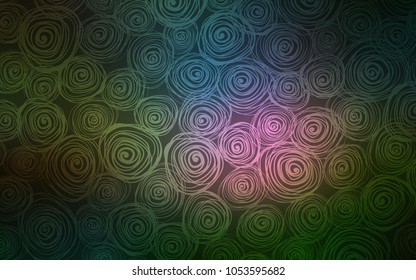Dark Multicolor vector natural abstract background. Roses on elegant natural pattern with gradient. Brand-new design for your business.