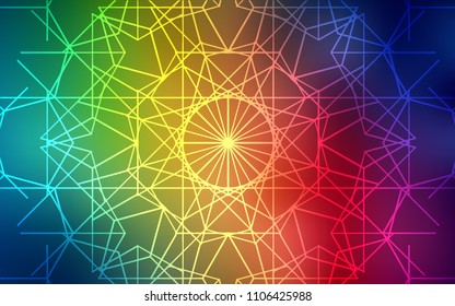 Dark Multicolor vector natural abstract template. Colorful abstract illustration with lines drawn by child in Asian style. A completely new template for your business design.
