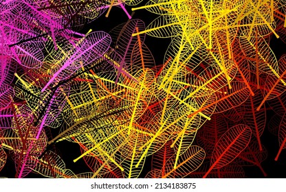 Dark Multicolor vector natural pattern with leaves. New colorful illustration in doodle style with leaves. Colorful pattern for kid's books.