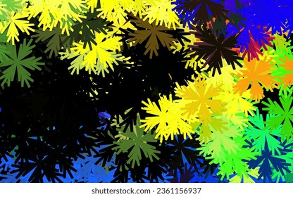 Dark Multicolor vector natural pattern with flowers. Colorful illustration in doodle style with flowers. Doodle design for your web site.