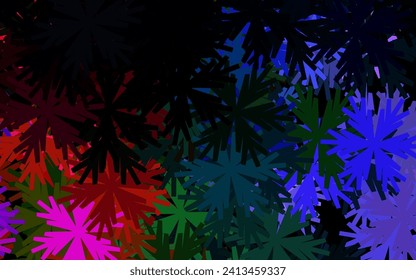 Dark Multicolor vector natural pattern with flowers. Glitter abstract illustration with flowers. New template for your brand book.