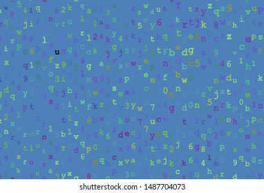 Dark Multicolor vector pattern with ABC symbols. Shining illustration with ABC symbols on abstract template. Pattern for booklets, leaflets of education.