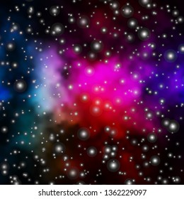 Dark Multicolor vector pattern with abstract stars. Colorful illustration in abstract style with gradient stars. Theme for cell phones.