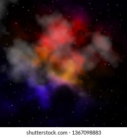 Dark Multicolor vector pattern with abstract stars. Colorful illustration in abstract style with gradient stars. Theme for cell phones.