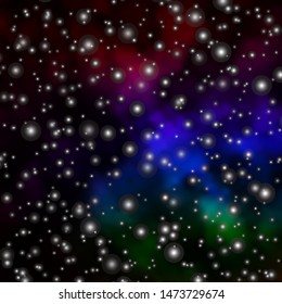 Dark Multicolor vector pattern with abstract stars. Shining colorful illustration with small and big stars. Design for your business promotion.