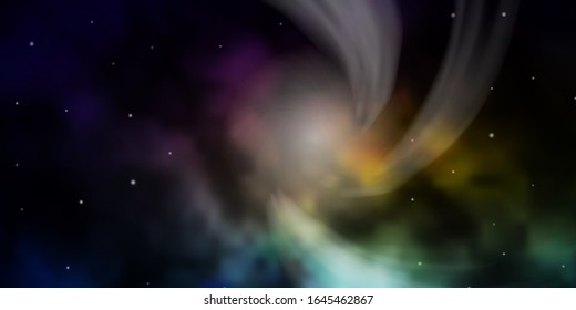 Dark Multicolor vector pattern with abstract stars. Colorful illustration in abstract style with gradient stars. Pattern for wrapping gifts.