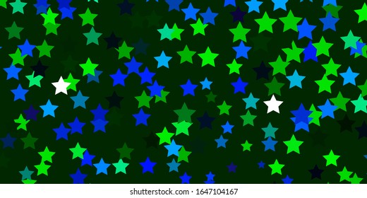 Dark Multicolor vector pattern with abstract stars. Shining colorful illustration with small and big stars. Design for your business promotion.