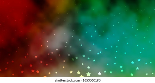 Dark Multicolor vector pattern with abstract stars. Blur decorative design in simple style with stars. Pattern for wrapping gifts.