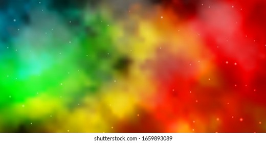 Dark Multicolor vector pattern with abstract stars. Shining colorful illustration with small and big stars. Theme for cell phones.